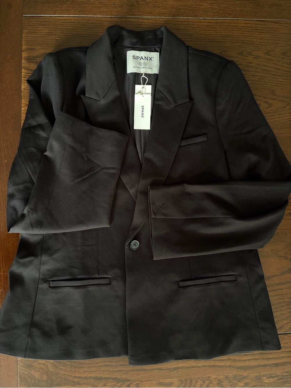 SPANX Ponte Single Breasted Blazer In Black Size XL. NWT